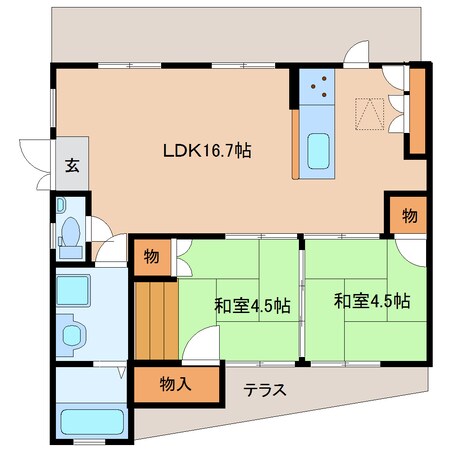 奈良駅 徒歩10分 1階の物件間取画像